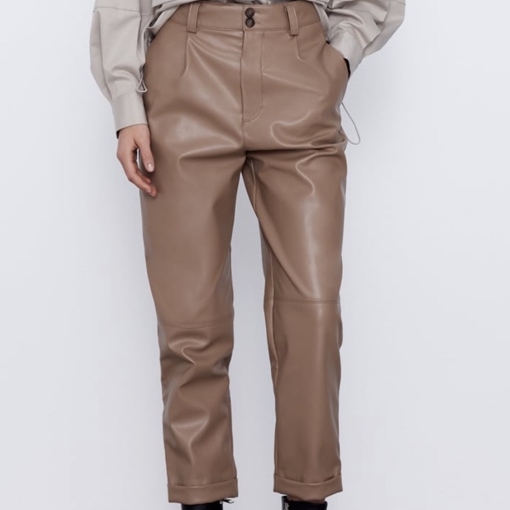 NEW ZARA Faux Leather Pants